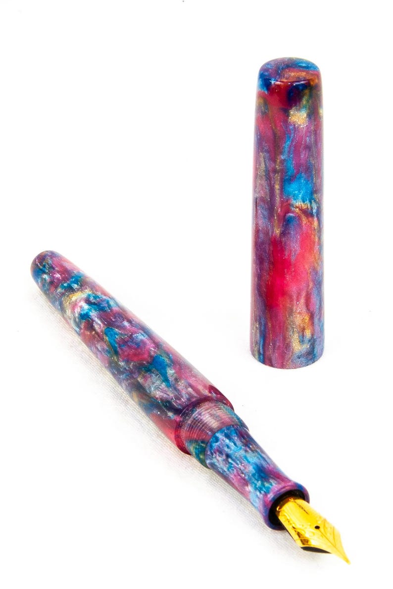 Älvvingar Resin Skräddarsydd Reservoarpenna med Tysk JoWo-Spets - Skrivande bild 9