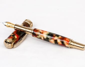 Conway Stewart Resin Fountain Pen w/ Chrome Plated-Hardware - Writing
