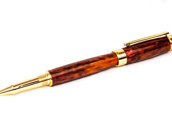 Lava Flow Precious Resin Rollerball Pen in Gold-Plated Leveche Hardware