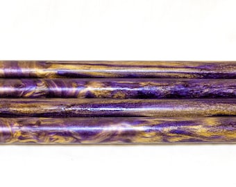 Purple Reign Alumilite Resin Rod Blanks - Bespoke Kitless Pen Blank, Magic Wand, Hair Stick, Pipe