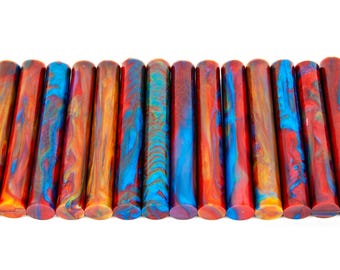 Man of Steel Pen Blanks Alumilite Resin Rods - Hair Stick, Pipe, Diamond Painting Brush, Magic Wand