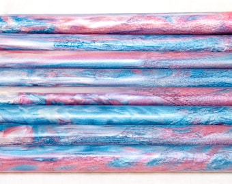 Cotton Candy Urethane Resin Rod Pen Blanks - Bespoke Kitless Pen Blank, Magic Wand, Hair Stick