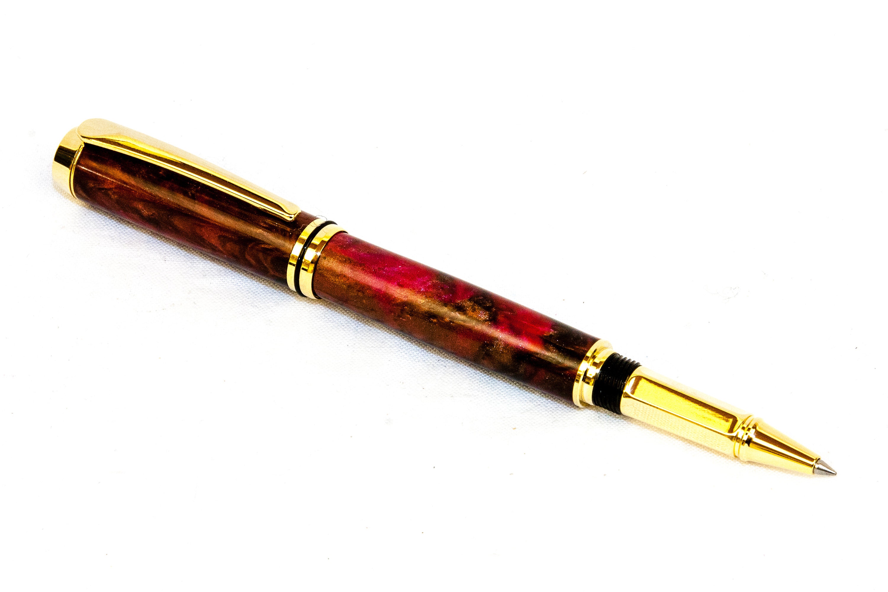Raspberry Truffle Resin Rollerball Pen in Gold Hardware - Writing - Etsy