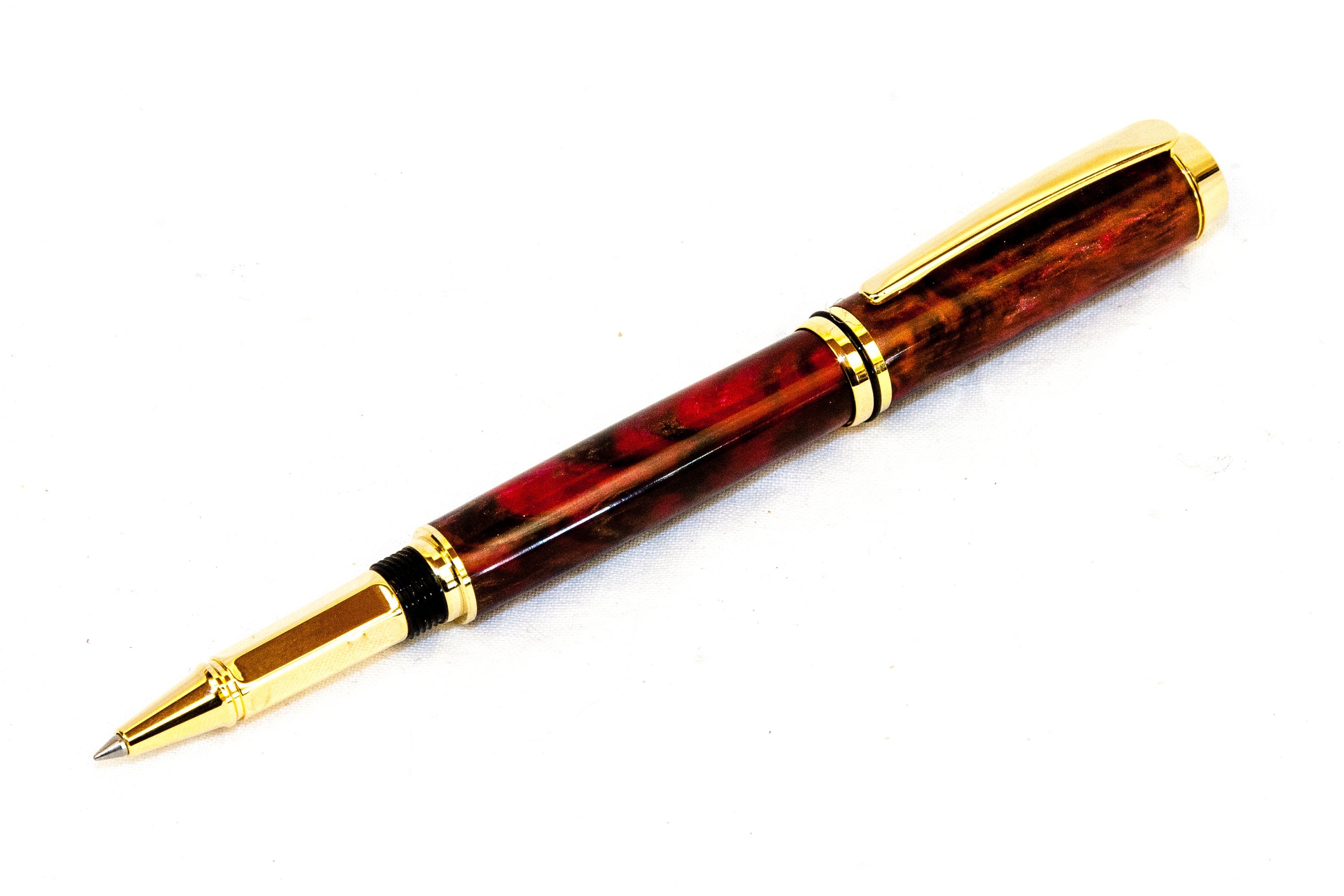 Raspberry Truffle Resin Rollerball Pen in Gold Hardware - Writing - Etsy