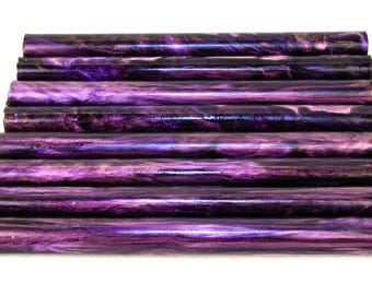 Purple Urkle Urethane Resin Rod Blanks - Bespoke Kitless Pen Blank, Magic Wand, Hair Stick, Pipe, Diamond Painting