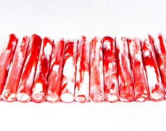 Candy Cane Pen Blanks - Red and White Alumilite Rods - Magic Wand Blank, Crochet Hook, Hair Stick, Pipe, Christmas