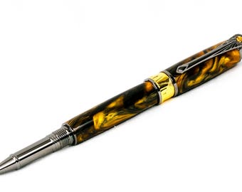 Art Deco Rollerball Pen w/Gold and Titanium Nitride Plating