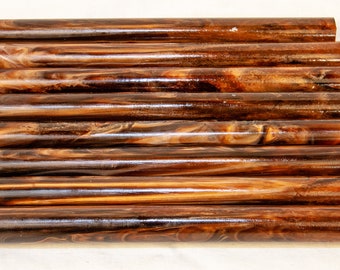 Cold Brew Coffee Resin Rods - Bespoke Kitless Pen Blanks Hair Stick Magic Wand Crochet Hook