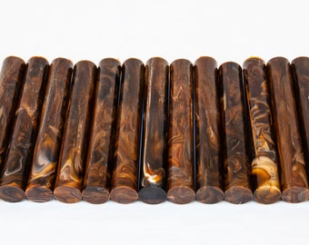 Cold Brew Coffee Resin Pen Blanks Alumilite Rods - Hair Stick, Pipe, Diamond Painting