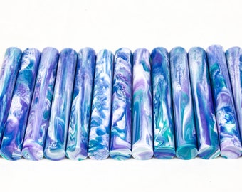 Mermaid Lagoon Resin Pen Blanks Alumilite Rods - Hair Stick, Pipe, Diamond Painting