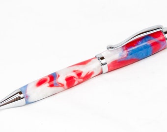 America Precious Resin Ballpoint Pen in Chrome-Plated Hardware - Writing
