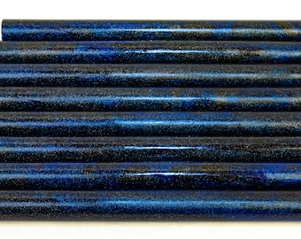 Midnight Sky Sparkling Alumilite Resin Rods - Bespoke Kitless Pen Blanks Hair Stick Magic Wand Crochet Hook Pipe