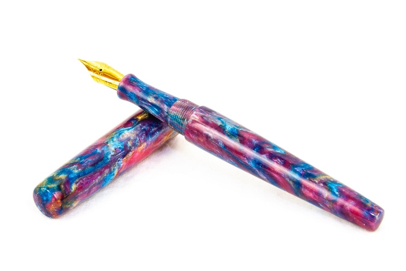Älvvingar Resin Skräddarsydd Reservoarpenna med Tysk JoWo-Spets - Skrivande bild 3