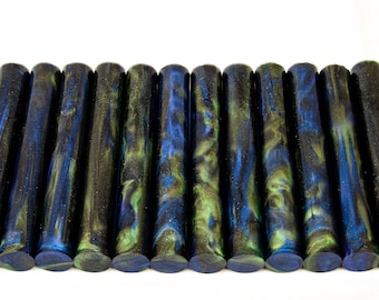 Stardust Pen Blanks Alumilite Resin Rods - Magic Wand Blank, Crochet Hook, Hair Stick