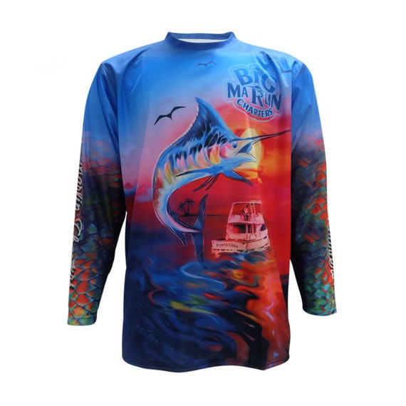 Buy Big Marlin Charters Performance Long Sleeve Fishing T-shirt UV UPF 50  Dry Fit Microfiber Sun Protection Online in India 