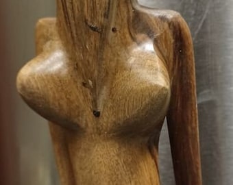 Guayacan wood lignum vitae handmade figure of a woman