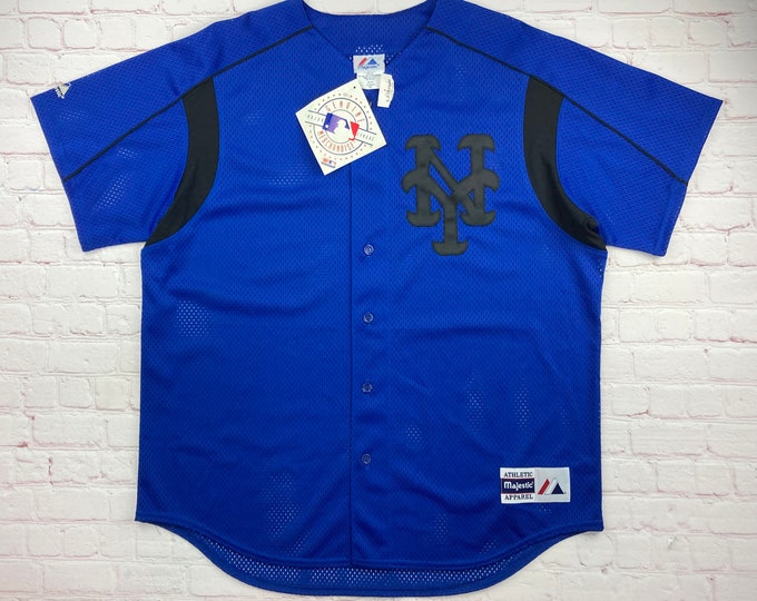 Vintage Original 1990’s MLB New York Mets Sewn Baseball Jersey By Majestic.