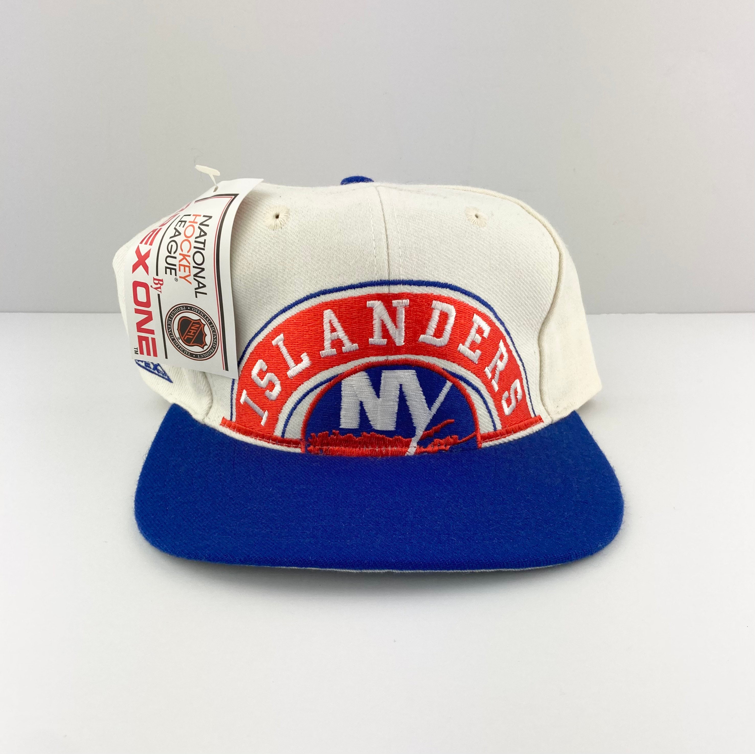 Men's New York Islanders Vintage 80s Trucker Snapback Hat Blue Orange and  White by NHL