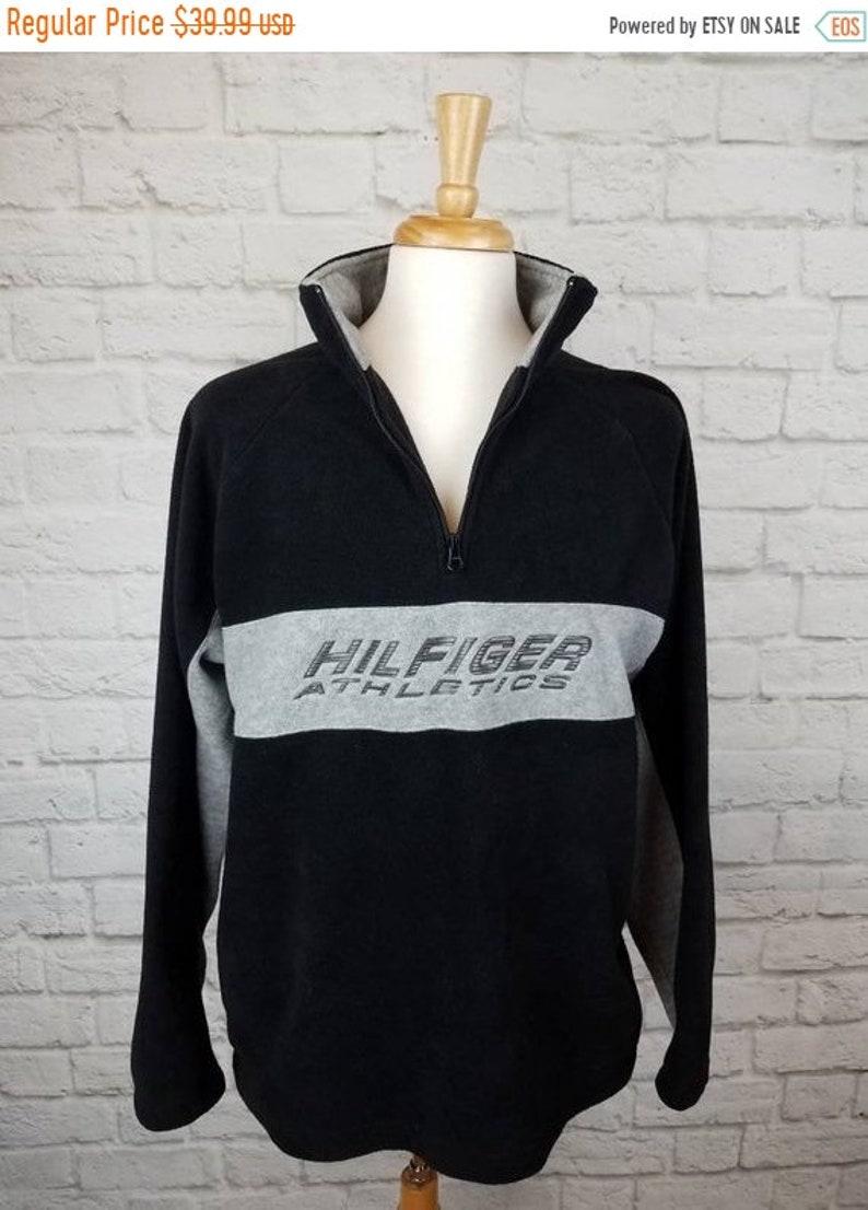 New Year SALE 15/% Off Vintage 90/'s Original Tommy Hilfiger Athletics 14 zip Sweatshirt.