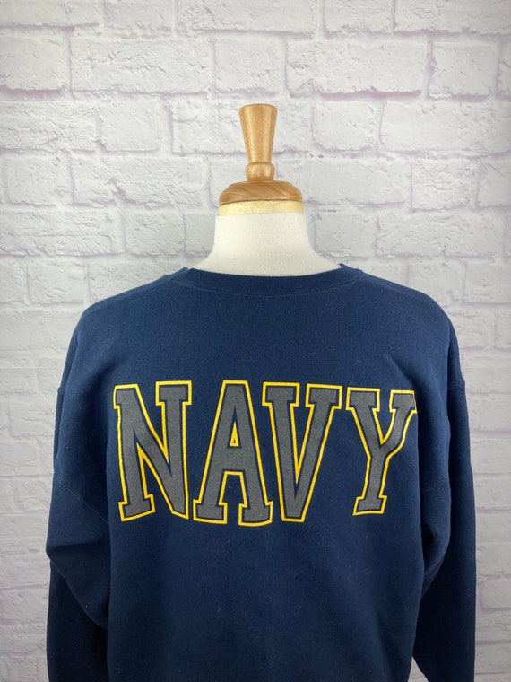 New Year SALE 15/% Off Vintage 1990\u2019s Navy Naval Academy T-Shirt By Champion Men\u2019s Size Large.
