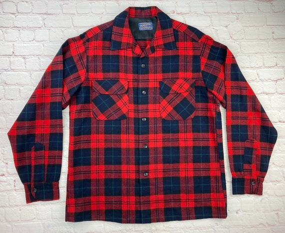 Vintage Original Pendleton Virgin Wool Plaid Jack… - image 1