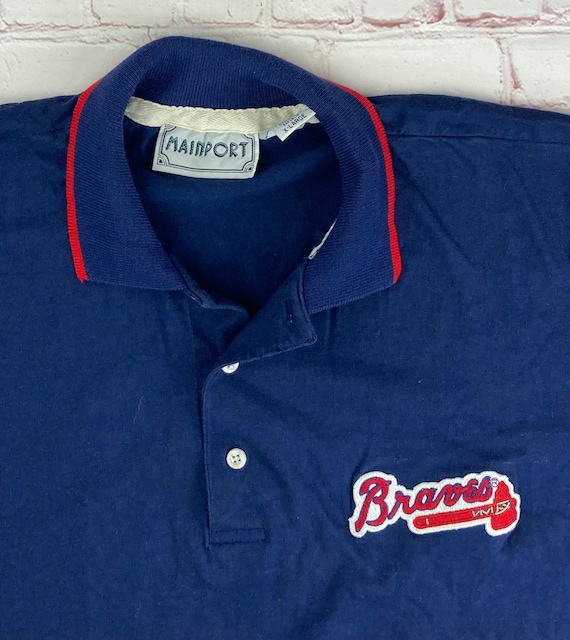 StrongIslandVTG Vintage Original 1990's MLB Atlanta Braves Men's Polo Shirt.