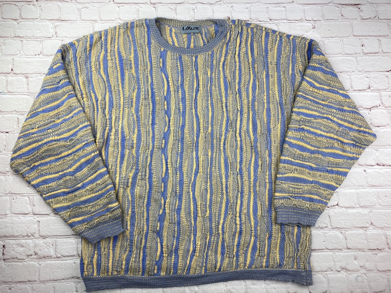 New Year SALE 15/% Off Vintage 1990\u2019s LaVane New York Textured Sweater Men\u2019s Size XL.