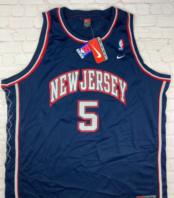 StrongIslandVTG Nwt Vintage Original 2001 NBA New Jersey Nets Jason Kidd Sewn Basketball Jersey by Nike.