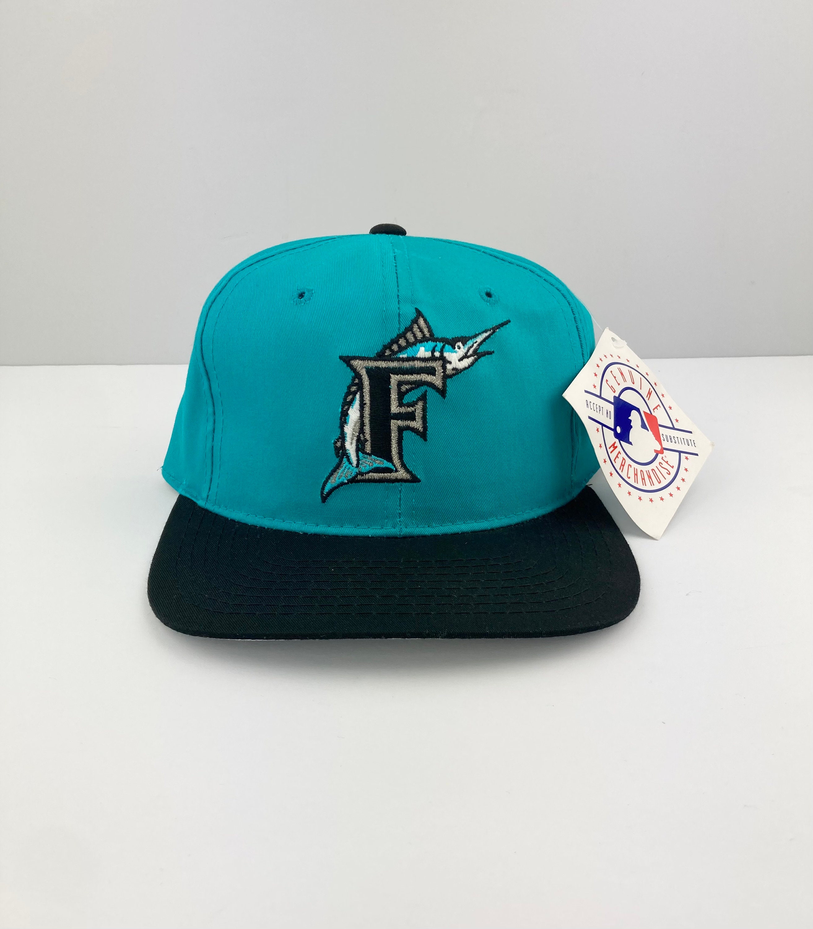 VTG Throwback Miami Florida Marlins Snapback M-L Teal Baseball New Era Hat