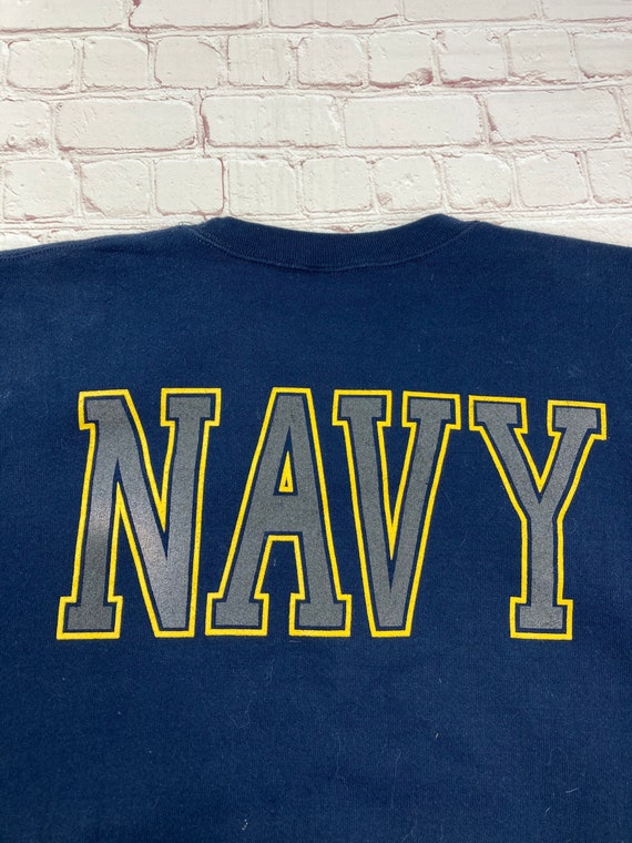 New Year SALE 15/% Off Vintage 1990\u2019s Navy Naval Academy T-Shirt By Champion Men\u2019s Size Large.