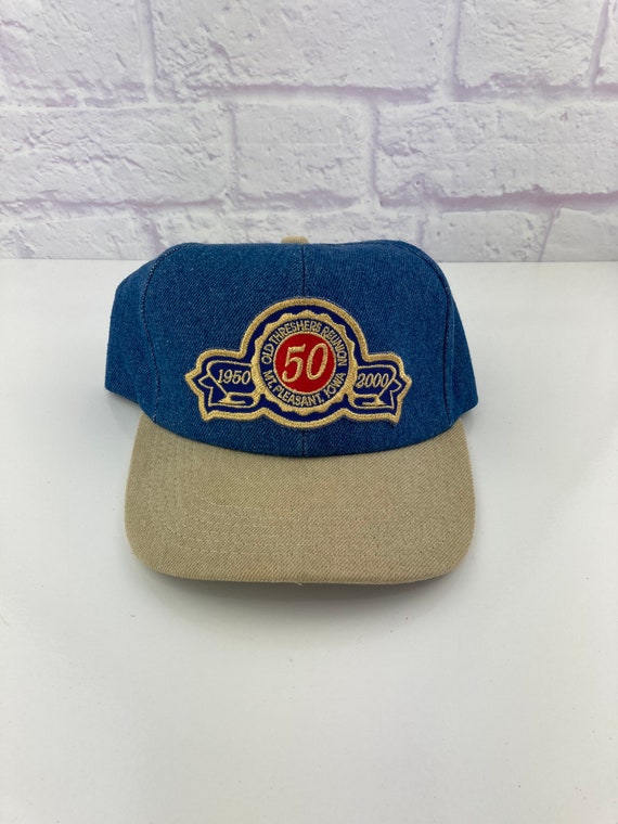 Vintage 2000 Threshers Reunion Denim Snapback Hat.