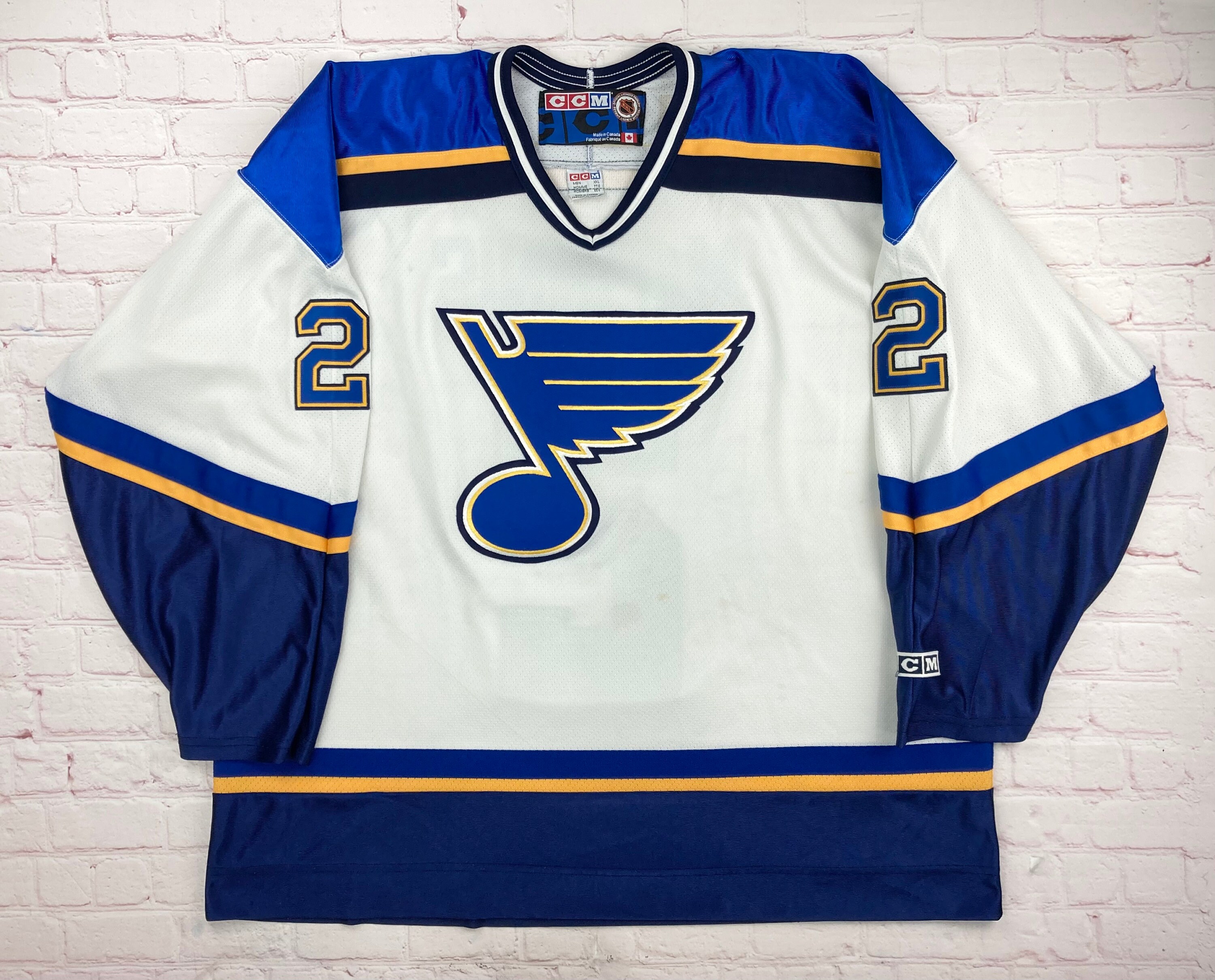 St. Louis Blues NHL Adidas MiC Team Issued 90's Vintage Jersey Size 60 –  Wave Time Thrift