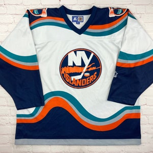 Starter New York Islanders Fisherman NHL Hockey Jersey Vintage NY Blue L