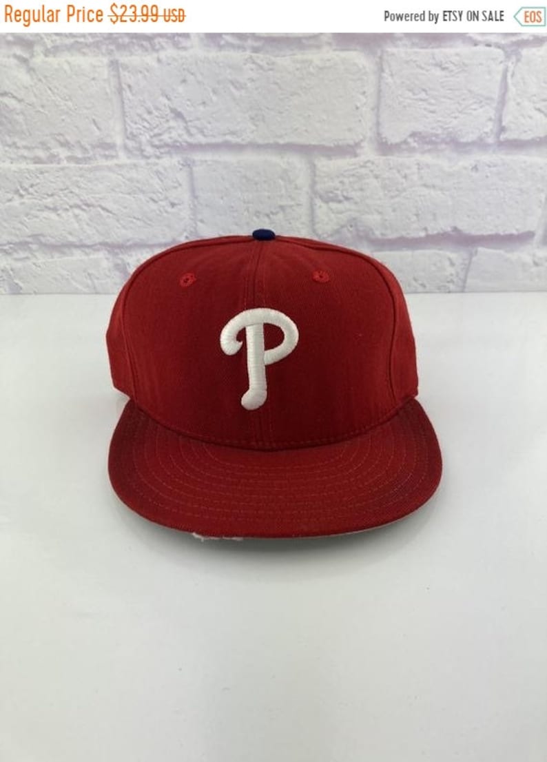 New Year SALE 15/% Off Vintage 1990\u2019s Philadelphia Phillies Fitted Hat By New Era 5950 Size 6 34.
