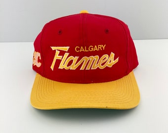 Vintage Edmonton Oilers Hat Cap Sports Starter Script Hockey Wool Rare NHL