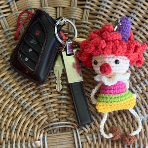 Crochet Clown Keychain, Twinkling Star Clown, Crochet Car Key Accessories, Doll Keychain
