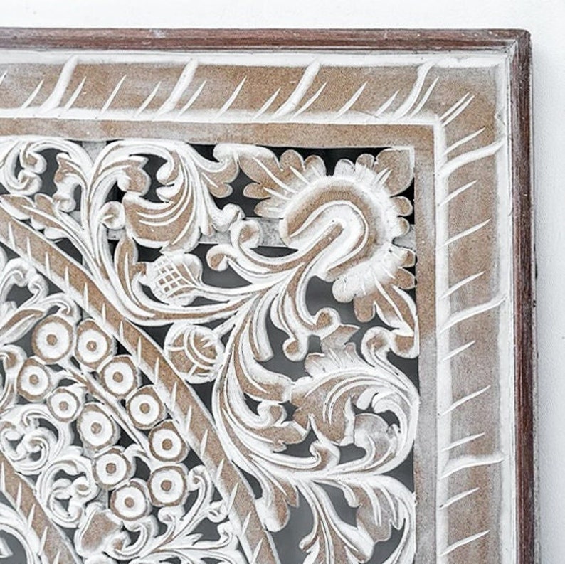 Hand Carved Mandala Queen Size Bed Headboard 'berawa' | Balinese ...