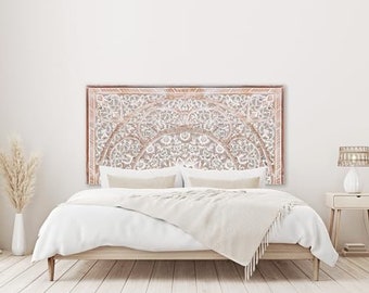 Queen Wood Headboard | Wooden Headboard Full Size Bed | Wall Mount Headboard Queen | Full Bed Headboard Panels (Queen, Sumber, Antic Wash)