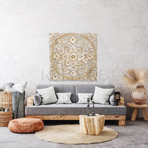 Buy IN STOCK Balinese Carve Decorative Panel Dahun Tropical Home