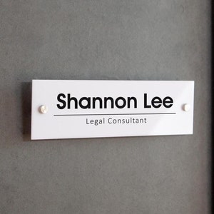 Wall Sign Name Plate - 2 Sizes Office Sign, Executive CEO Sign, New Job Business Decor, Back to School or Staff Corporate Promotion Gift