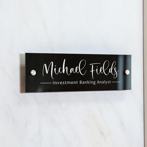 Wall Sign Name Plate - 2 Sizes Personalized Door Office Sign, Executive CEO Sign, New Job Business Decor, Teacher or Promotion Gift