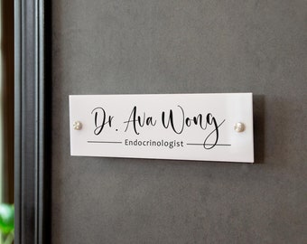 Personalized Wall Sign Name Plate - 2 Sizes Available, Office Executive CEO Sign, New Job Business Decor, Teacher or Promotion Gift