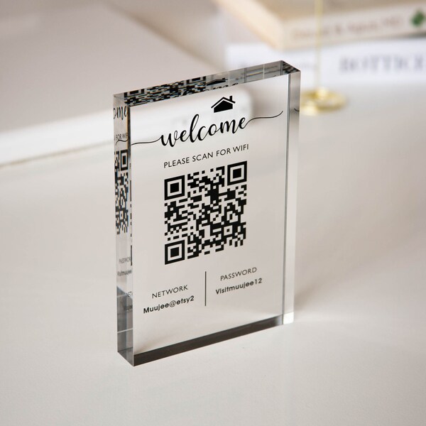 Acrylic Block Qr Code Etsy