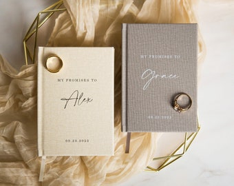 books and journals 2 Vow Books Promises - Hard Cover Wedding Ceremony Vow Booklets, Speech Notes, Couple Engagement Gift, Speech Notebooks for Bride Groom