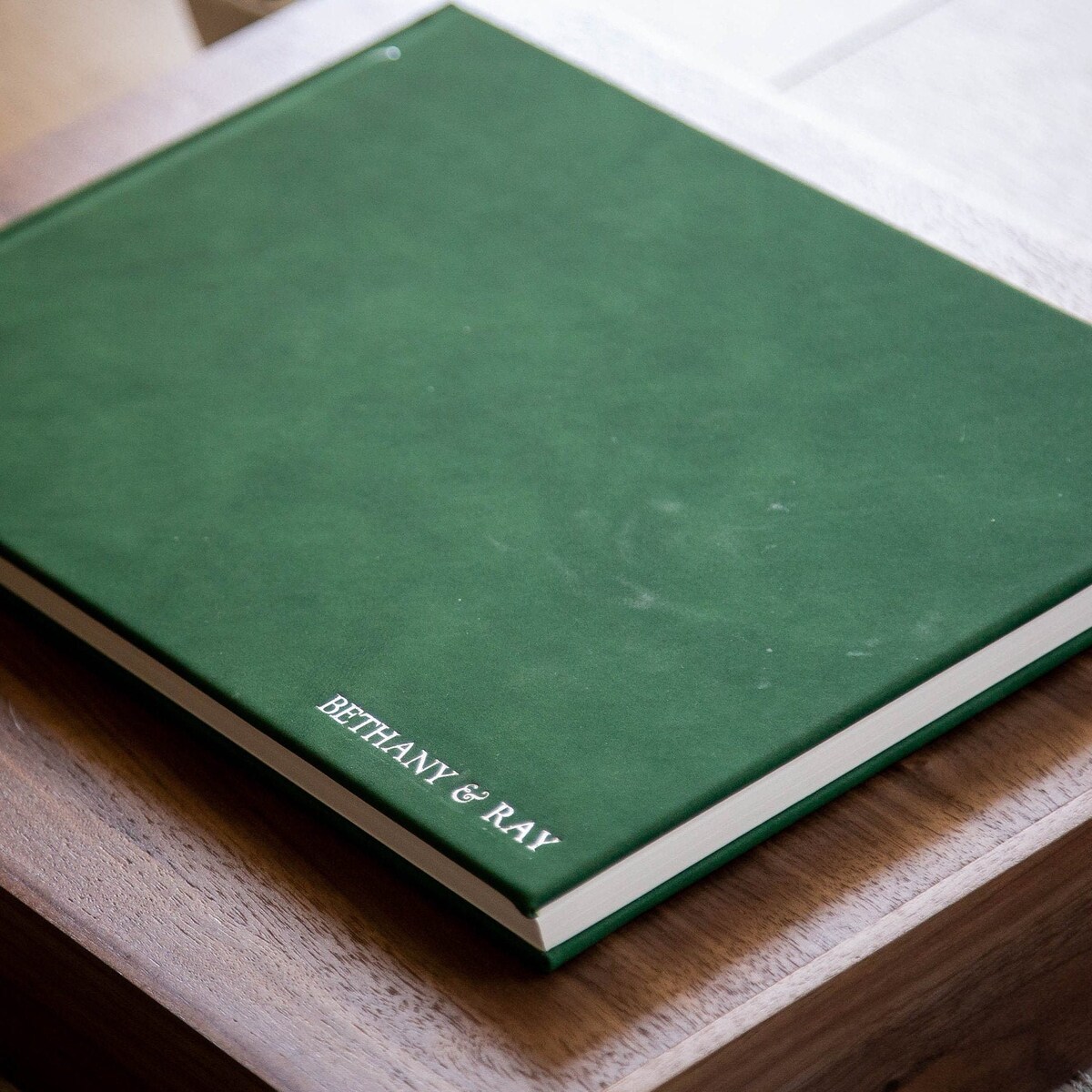 Embossed Guest Book in Emerald Green Shiny Foil Sign in Wedding Guestbook, Minimalist Birthday Party, Engagement Event Signature Book Gift - Etsy