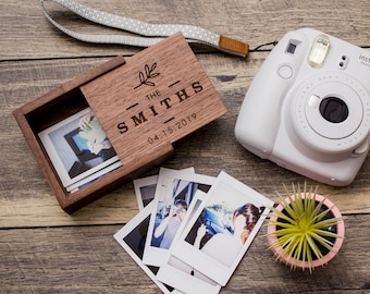 Instax Print Wood Box - Wedding or Party Guest Instax Mini Photo Storage, Travel Film Memory Box, Anniversary Birthday, Mom Dad Gift Ideas