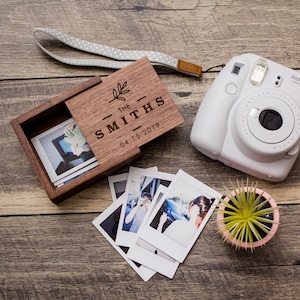 Instax Print Wood Box - Wedding or Party Guest Instax Mini Photo Storage, Travel Film Memory Box, Anniversary Birthday, Mom Dad Gift Ideas