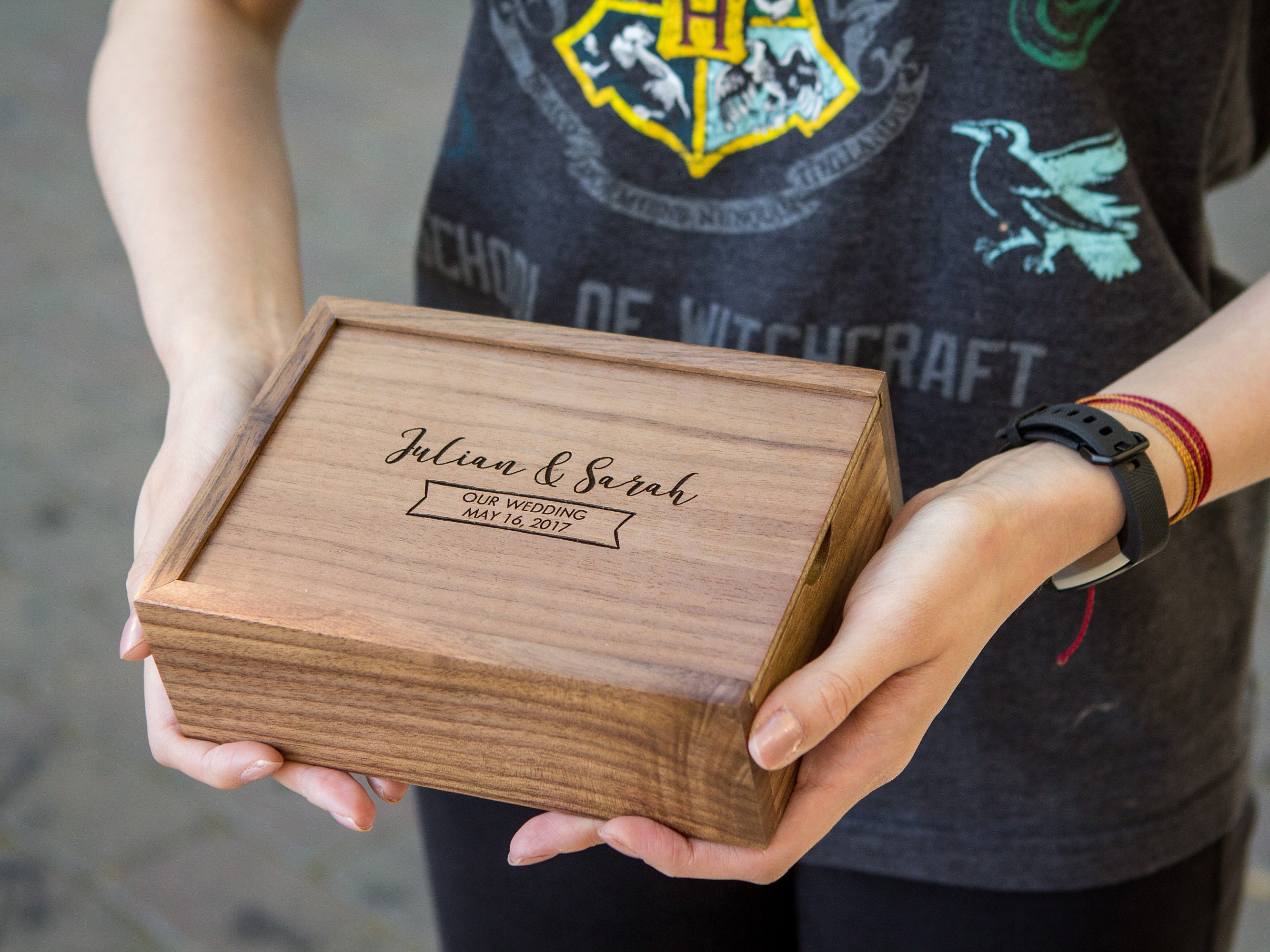 4x6 Wood Memory Box Custom Engraved Walnut Keepsake Etsy