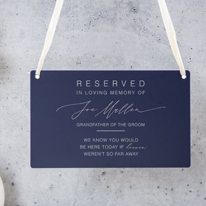 Reserved Hanging Acrylic Sign With Ribbon - Black or Frosted 11.5x7 ...