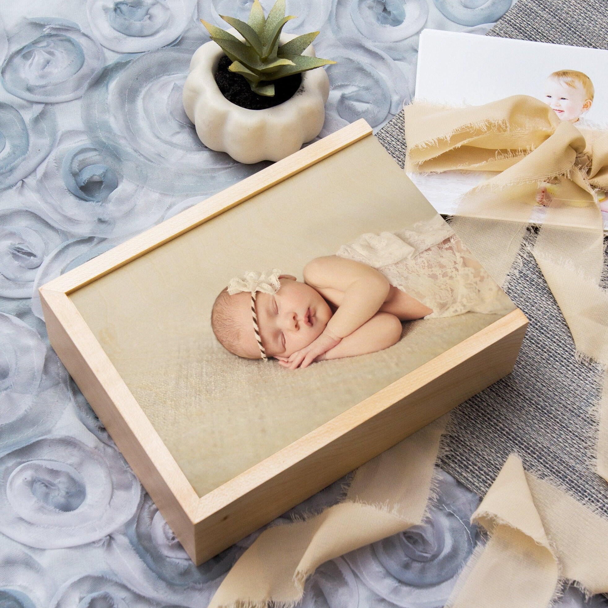 Baby Memory Box Photo Printed on Wood Keepsake Box Etsy